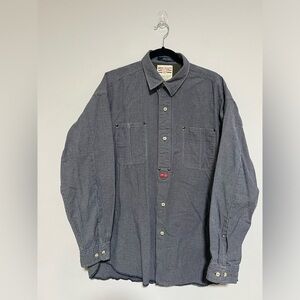 VTG Tommy Hilfiger Blue Houndstooth Button Down Shirt Large Y2K 90s Preppy